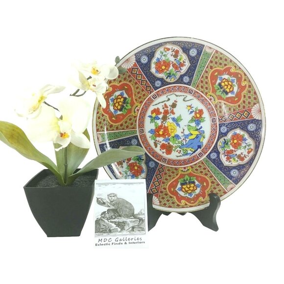 Asian Plate 10" Chop Marked on Back Original Japan Decal - Picture 7 of 8